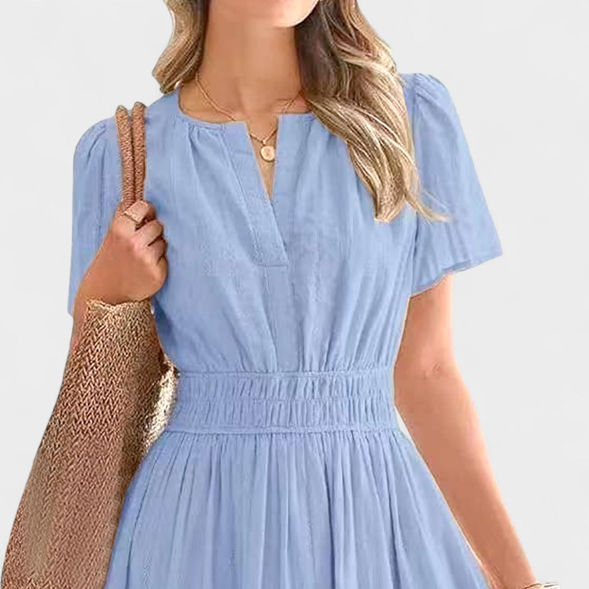 Isla | Tiered V - Neck Maxi Dress - Lora Toronto