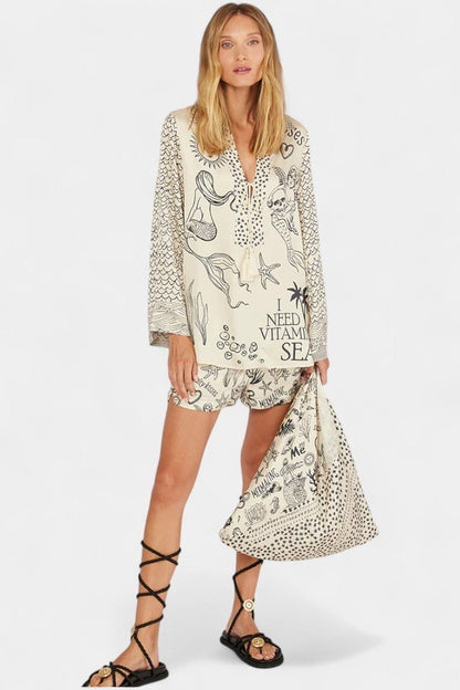 Jayla Printed Shirt and Shorts Set - Lora Toronto