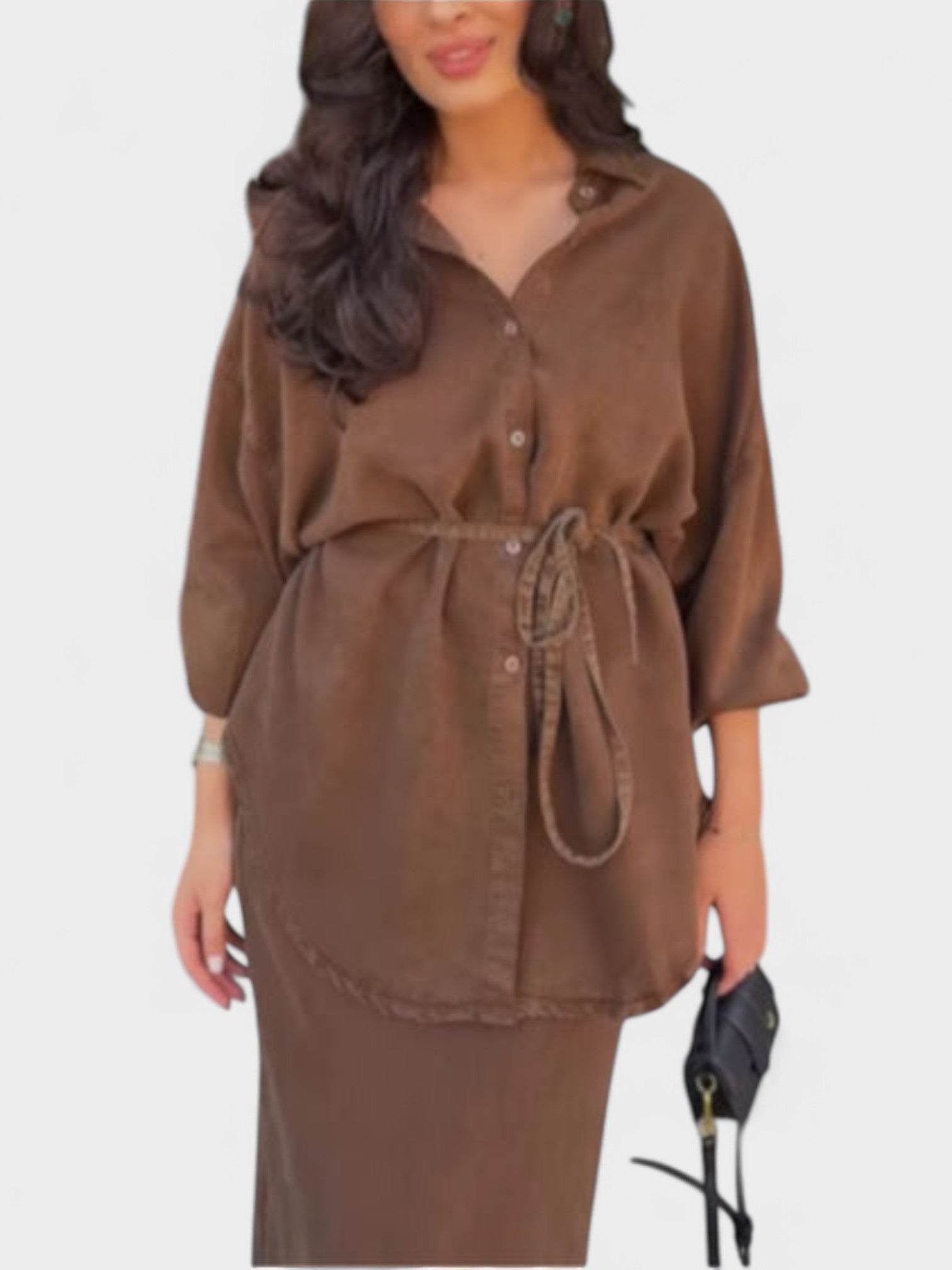 Joe | Tie - Drawstring Shirt & Skirt Set - Lora Toronto