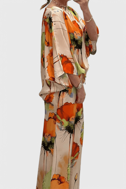 Karoline Floral Two - Piece Set with Relaxed Fit - Lora Toronto