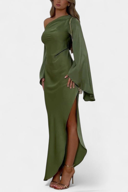 Keisha | One - Shoulder Asymmetrical Maxi Dress - Lora Toronto