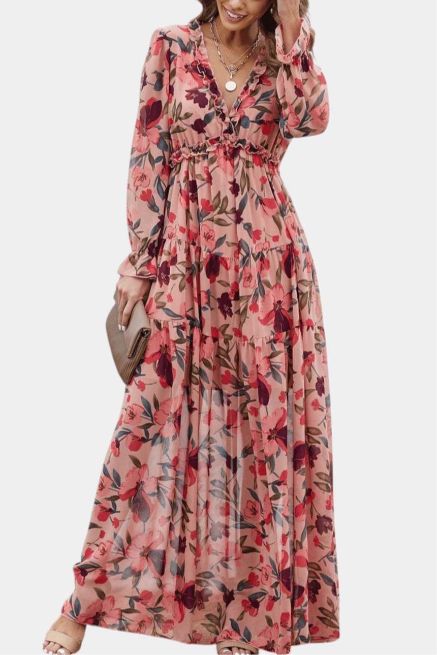 Keti | Long - Sleeve Floral Maxi Dress - Lora Toronto