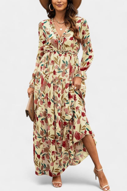 Keti | Long - Sleeve Floral Maxi Dress - Lora Toronto
