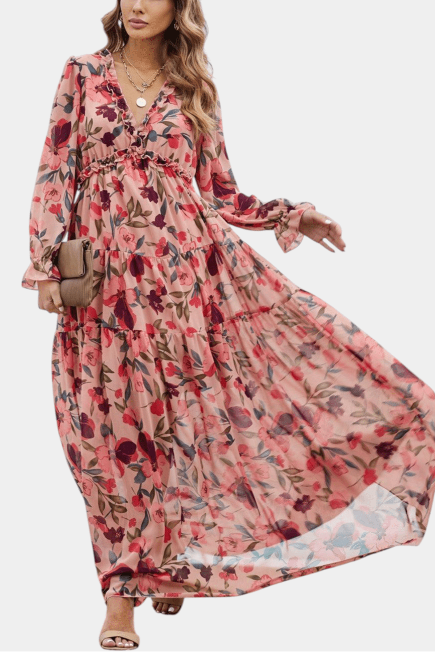 Keti | Long - Sleeve Floral Maxi Dress - Lora Toronto