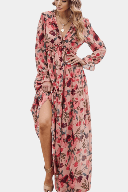 Keti | Long - Sleeve Floral Maxi Dress - Lora Toronto