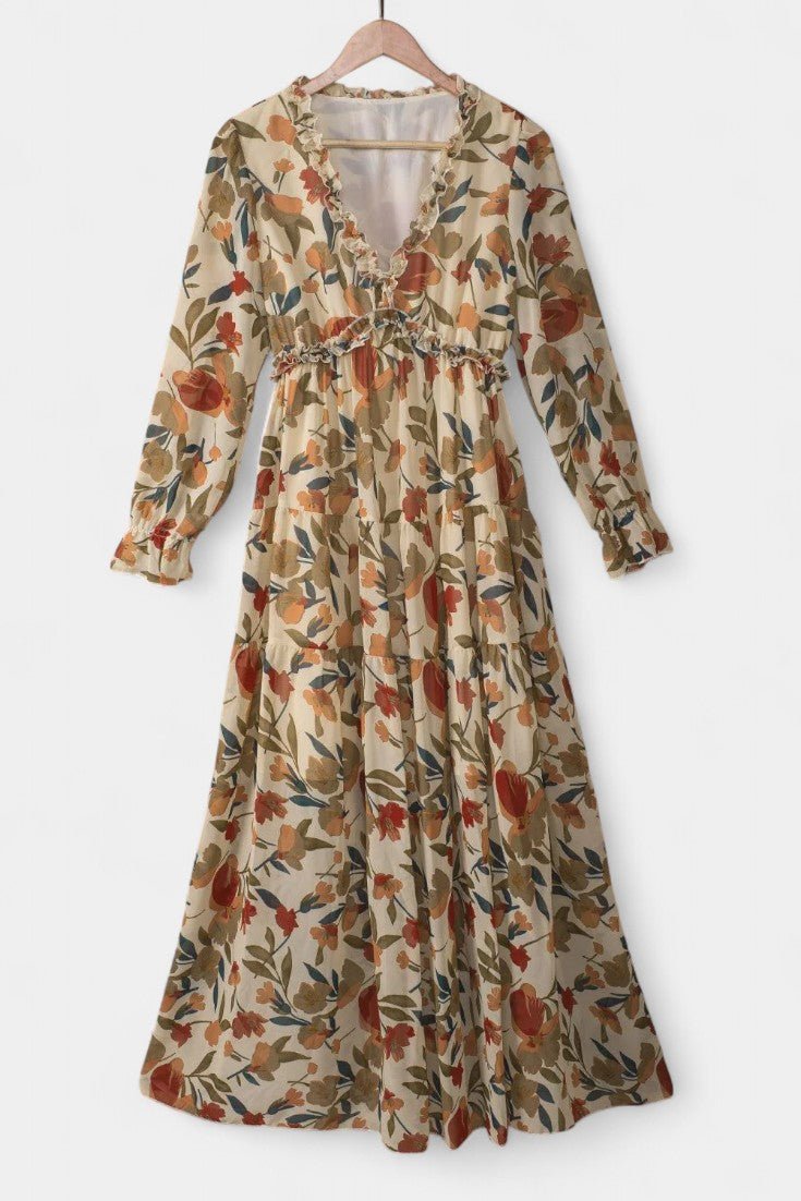 Keti | Long - Sleeve Floral Maxi Dress - Lora Toronto