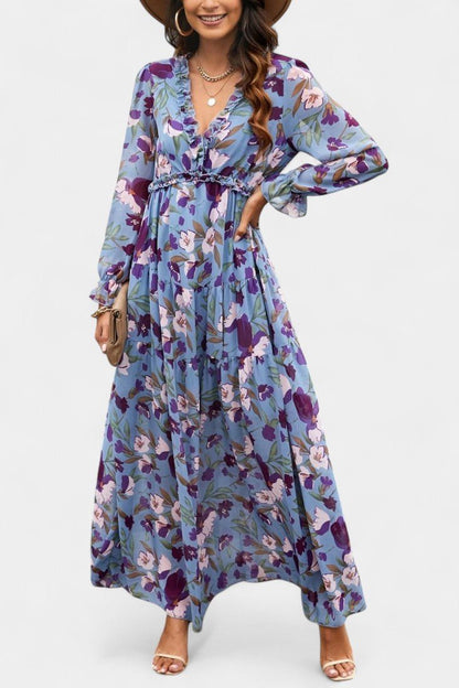 Keti | Long - Sleeve Floral Maxi Dress - Lora Toronto