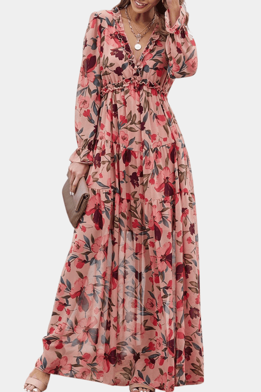 Keti | Long - Sleeve Floral Maxi Dress - Lora Toronto
