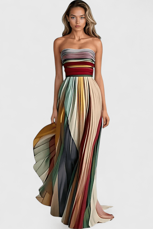 Leticia | Colourful Sleeveless Maxi Dress - Lora Toronto