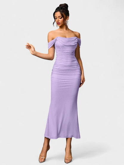 Lora | Nuit Draped Evening Gown - Lora Toronto