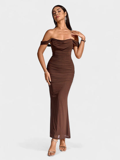 Lora | Nuit Draped Evening Gown - Lora Toronto