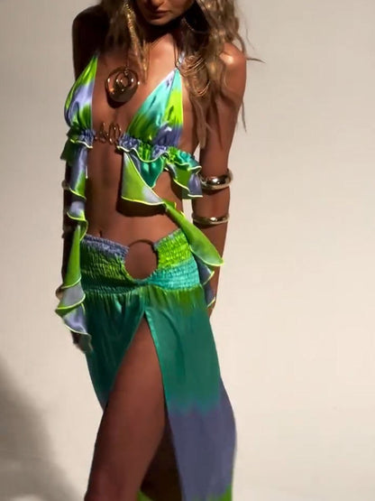 Luna Tie - Dye Ruffle Skirt Set - Lora Toronto