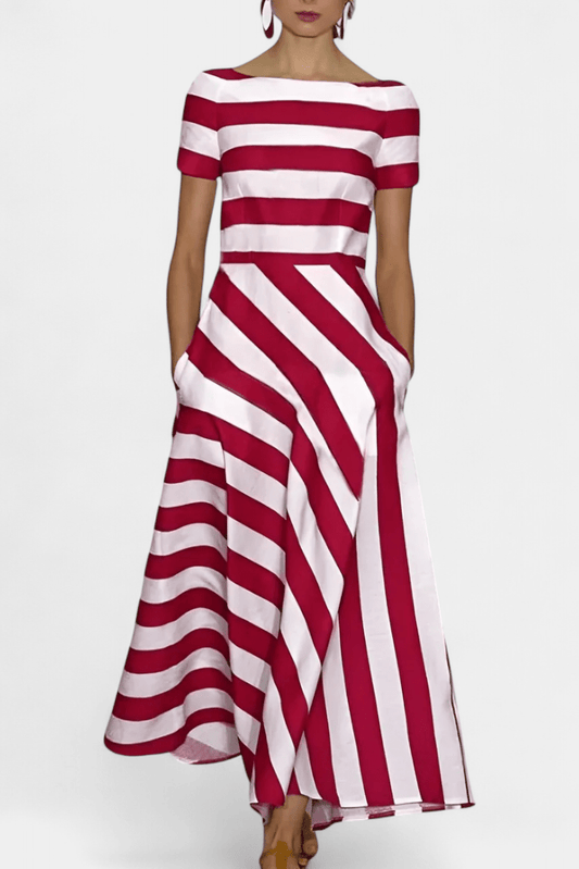 Lustra | Striped Handcrafted Maxi Dress - Lora Toronto