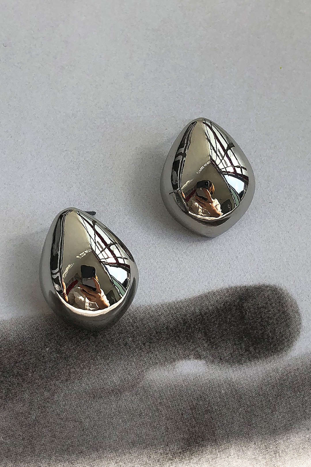 Metal Drop Shaped Earrings - Lora Toronto