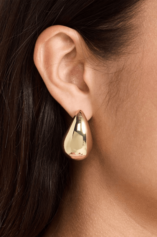 Metal Drop Shaped Earrings - Lora Toronto