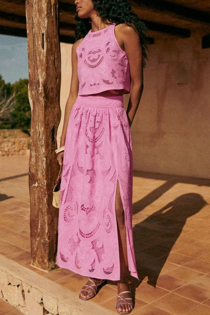 Moise Pink Lace Set - Lora Toronto