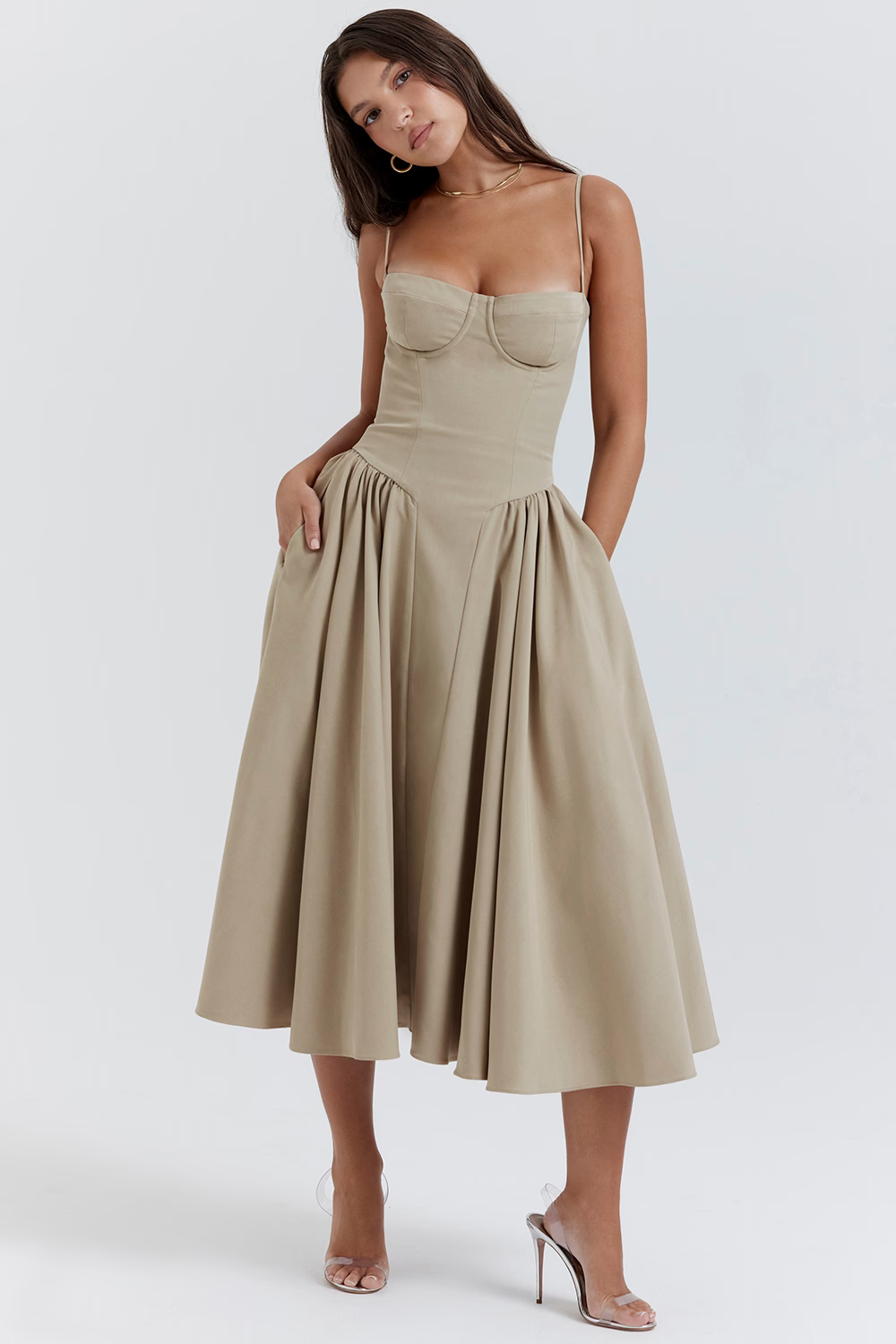 Felicity Sleeveless Corset Midi Dress