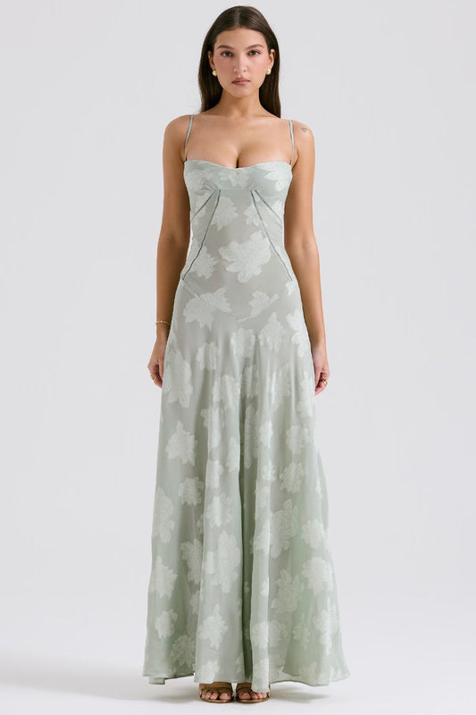 Mabel Vintage Lace Lamé Dress