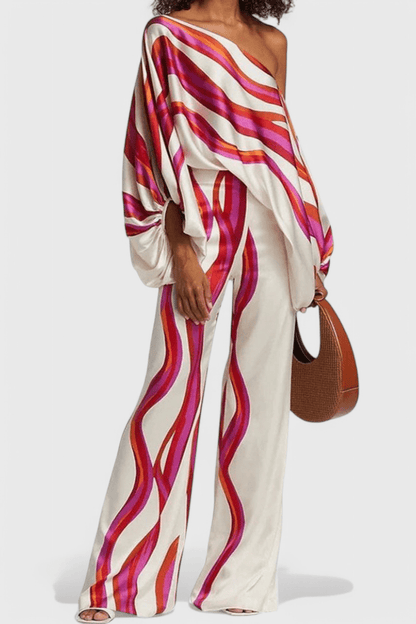Sybella Off - Shoulder 2 Piece Set with Wide - Leg Pants - Lora Toronto