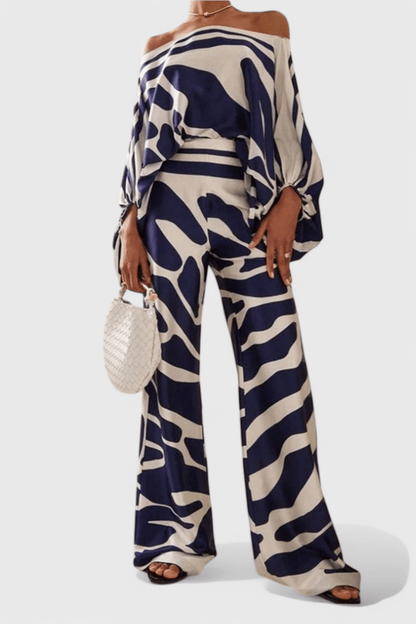 Sybella Off - Shoulder 2 Piece Set with Wide - Leg Pants - Lora Toronto