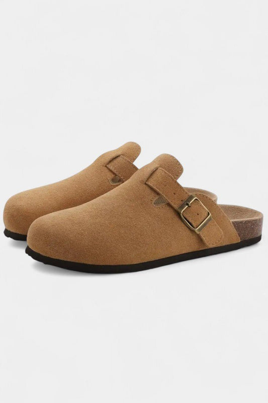 Tia Robust Suede Clogs - Lora Toronto