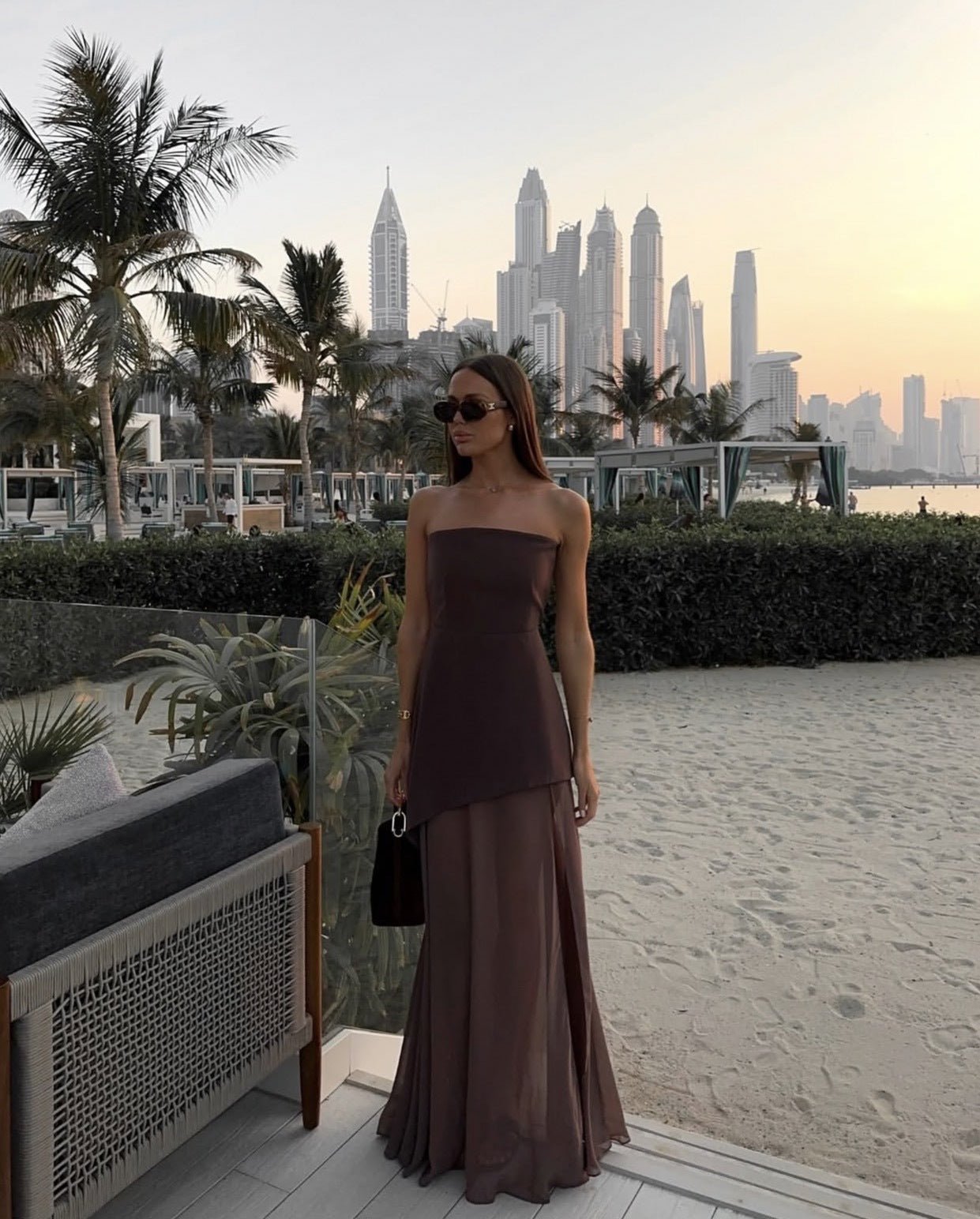 Valerie | Asymmetrical Maxi Dress - Lora Toronto