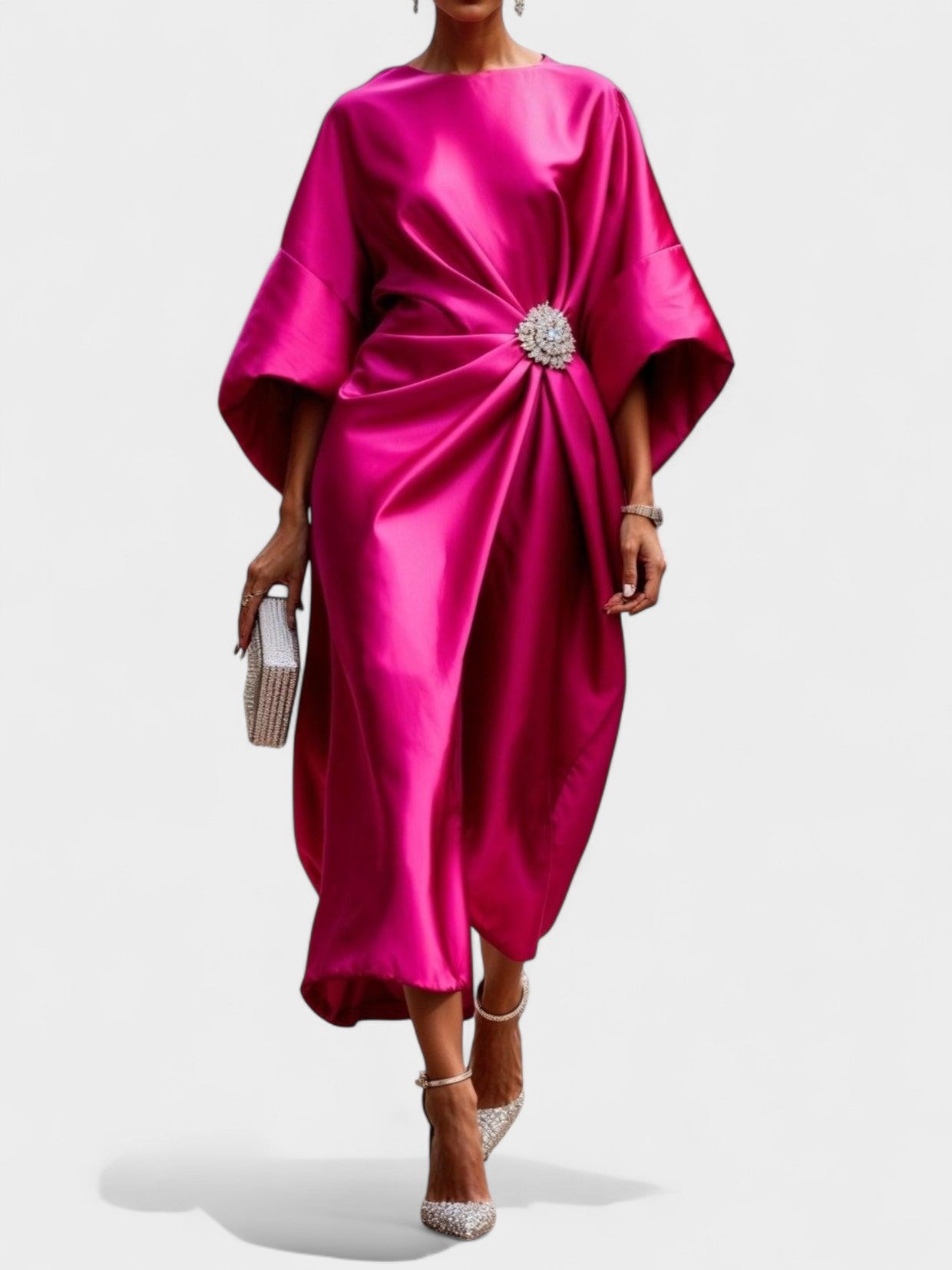 Viviana | Ruched A - Line Maxi Dress - Lora Toronto