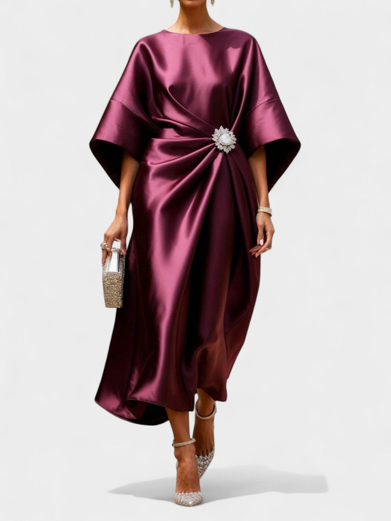 Viviana | Ruched A - Line Maxi Dress - Lora Toronto