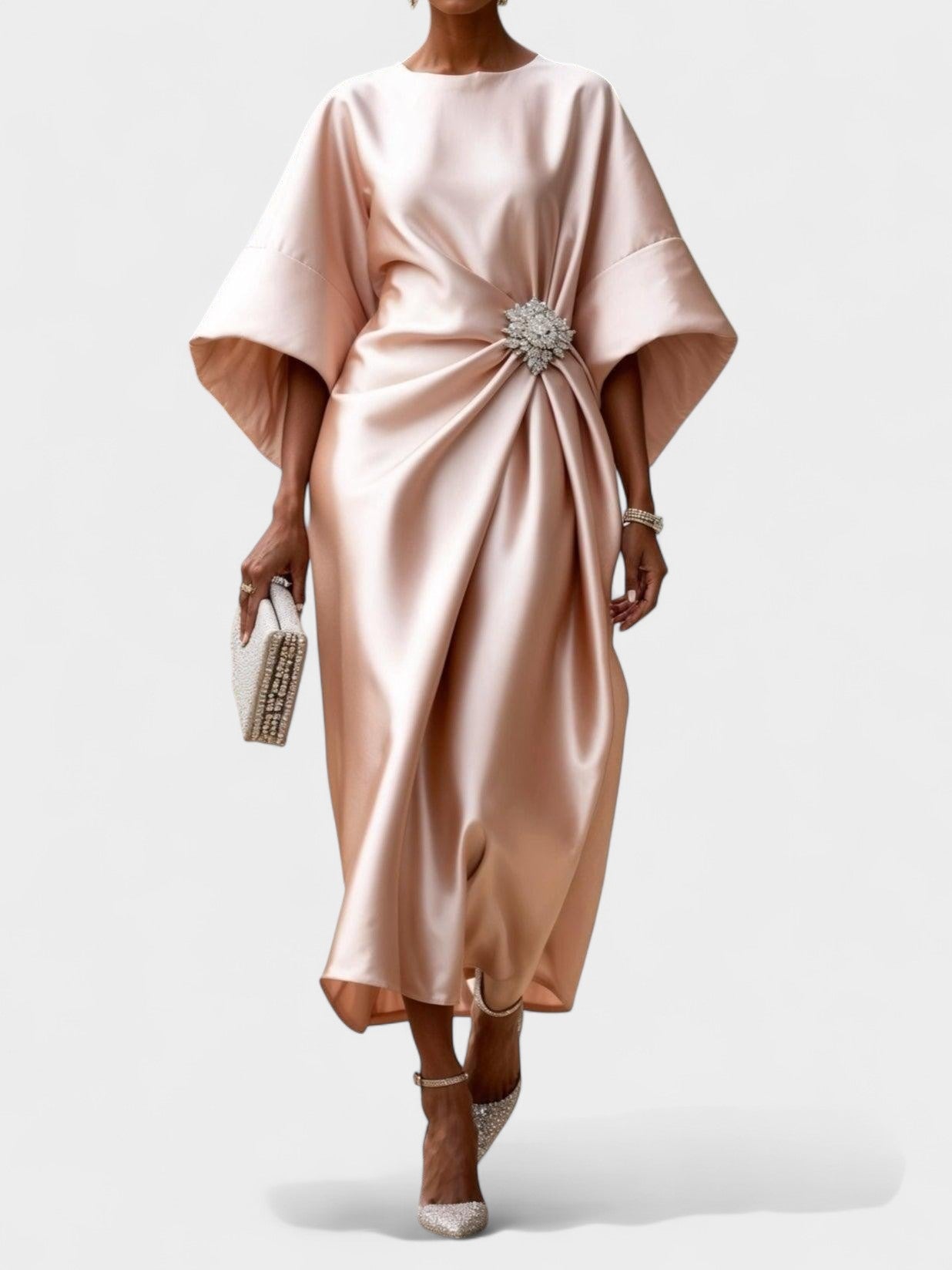 Viviana | Ruched A - Line Maxi Dress - Lora Toronto