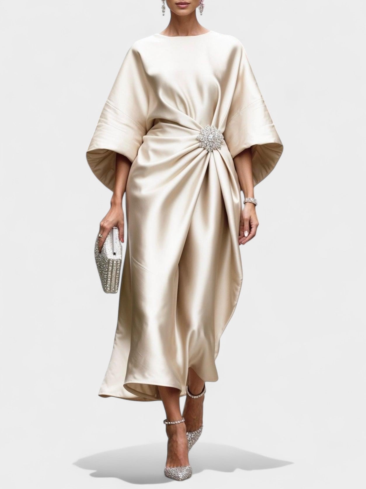 Viviana | Ruched A - Line Maxi Dress - Lora Toronto
