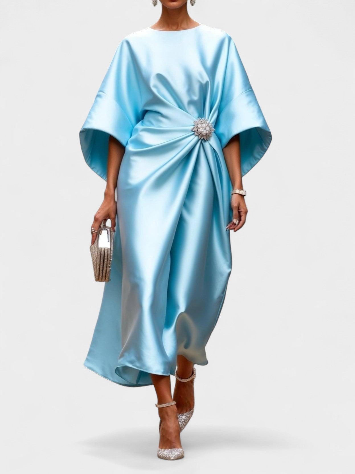 Viviana | Ruched A - Line Maxi Dress - Lora Toronto