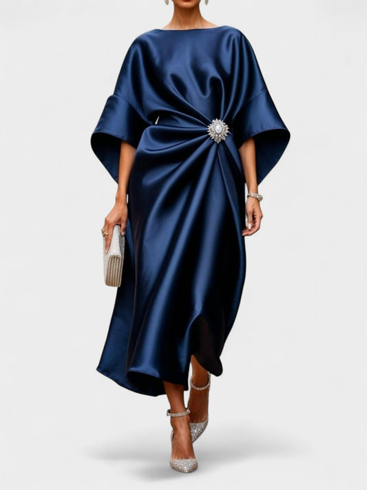 Viviana | Ruched A - Line Maxi Dress - Lora Toronto