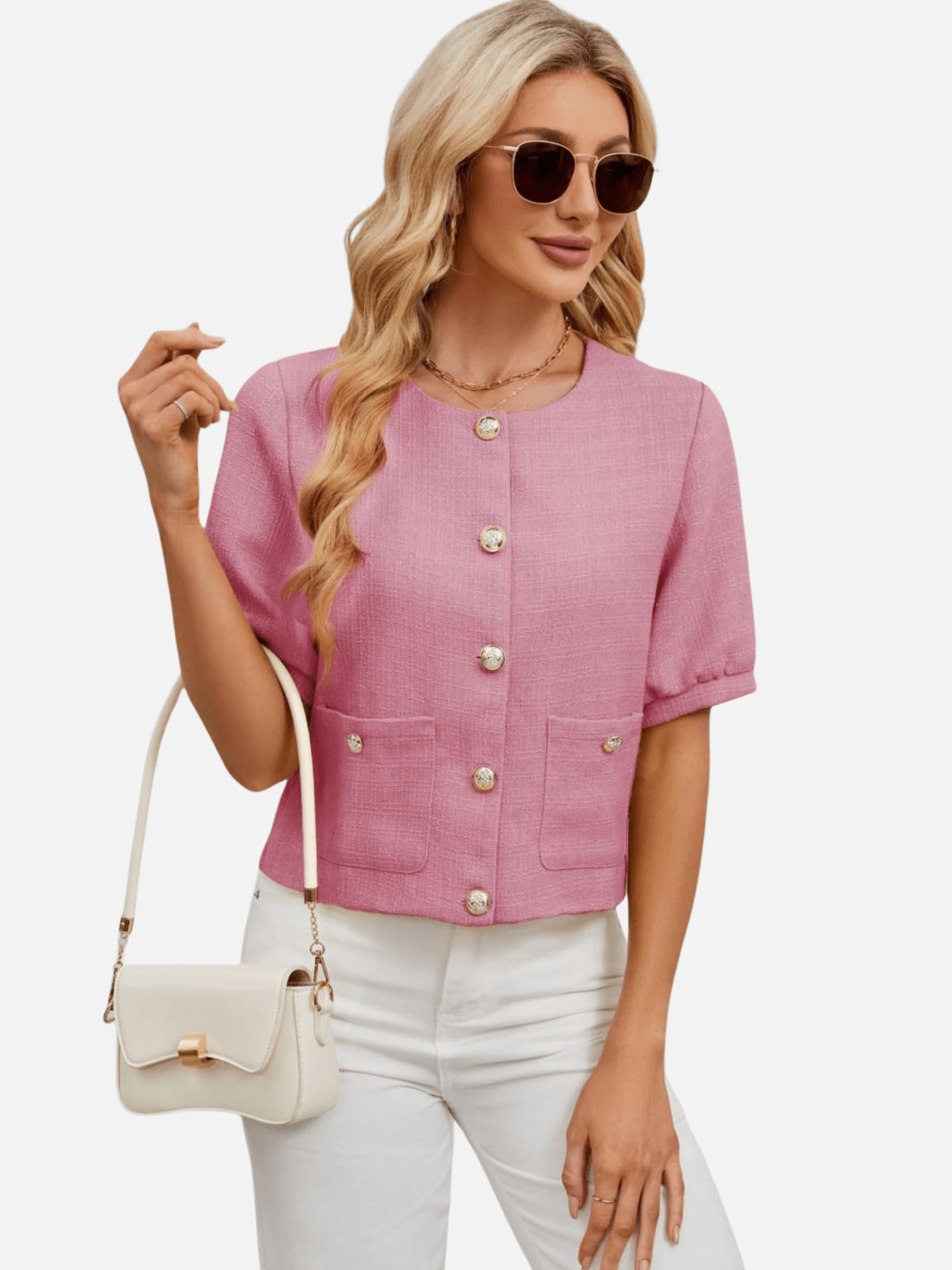 Vivienne | Cropped Tweed Blazer Jacket - Lora Toronto