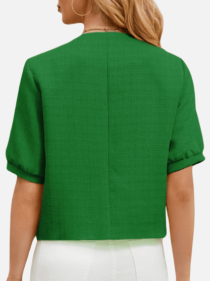 Vivienne | Cropped Tweed Blazer Jacket - Lora Toronto